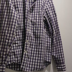 J. Crew Purple and White Checkered Shirt